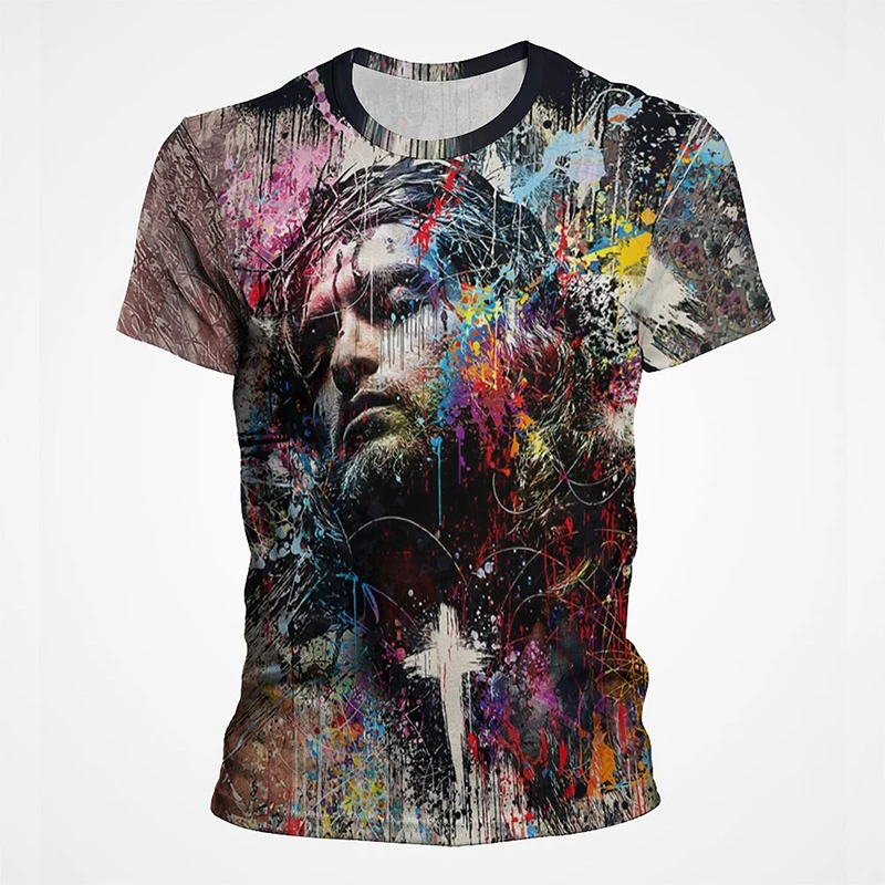 Hot Sale Christ Jesus 3d Printed T-shirt Unisex Casual O-neck Short Sleeve Summer Women Men's Tops Tees Streetwear Clothing