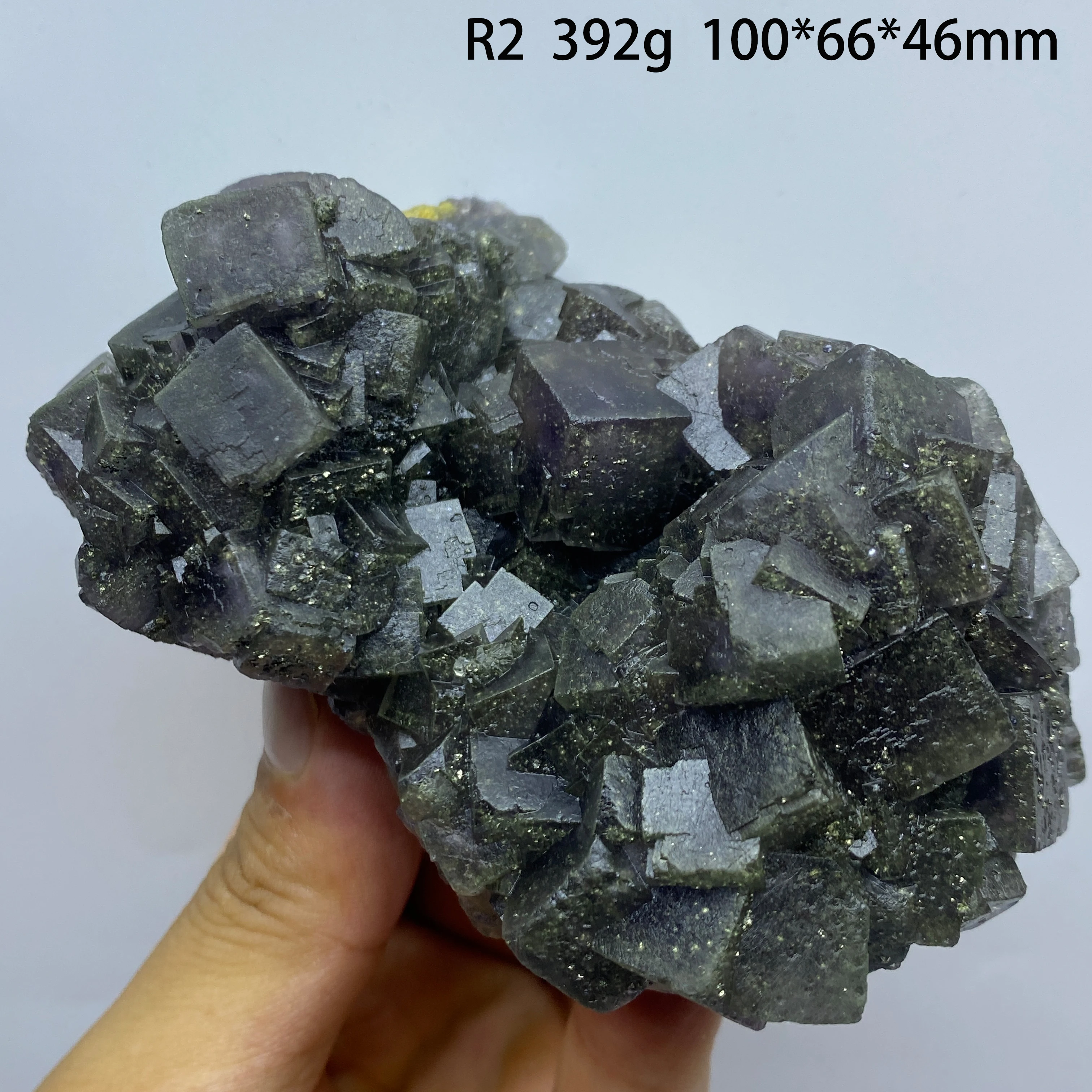 Natural Nigeria Sunlight Fluorite With Pyrite Mineral Specimen Teaching Reiki Healing Stone Home Decor