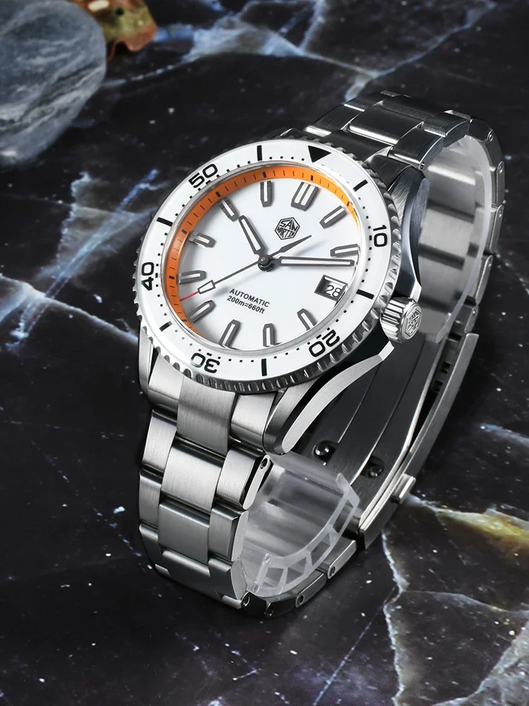 2025 New San Martin 39mm Dive Watch Enamel Dial Full Luminous NH35 Automatic Mechanical Men Watch Waterproof 200m SN0129