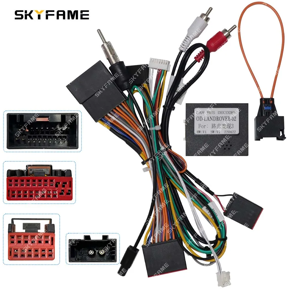 

SKYFAME Car 16pin Wiring Harness Adapter Canbus Box Decode Android Radio Power Cabler For Land Rover Discovery 3 OD-LANDROVER-02