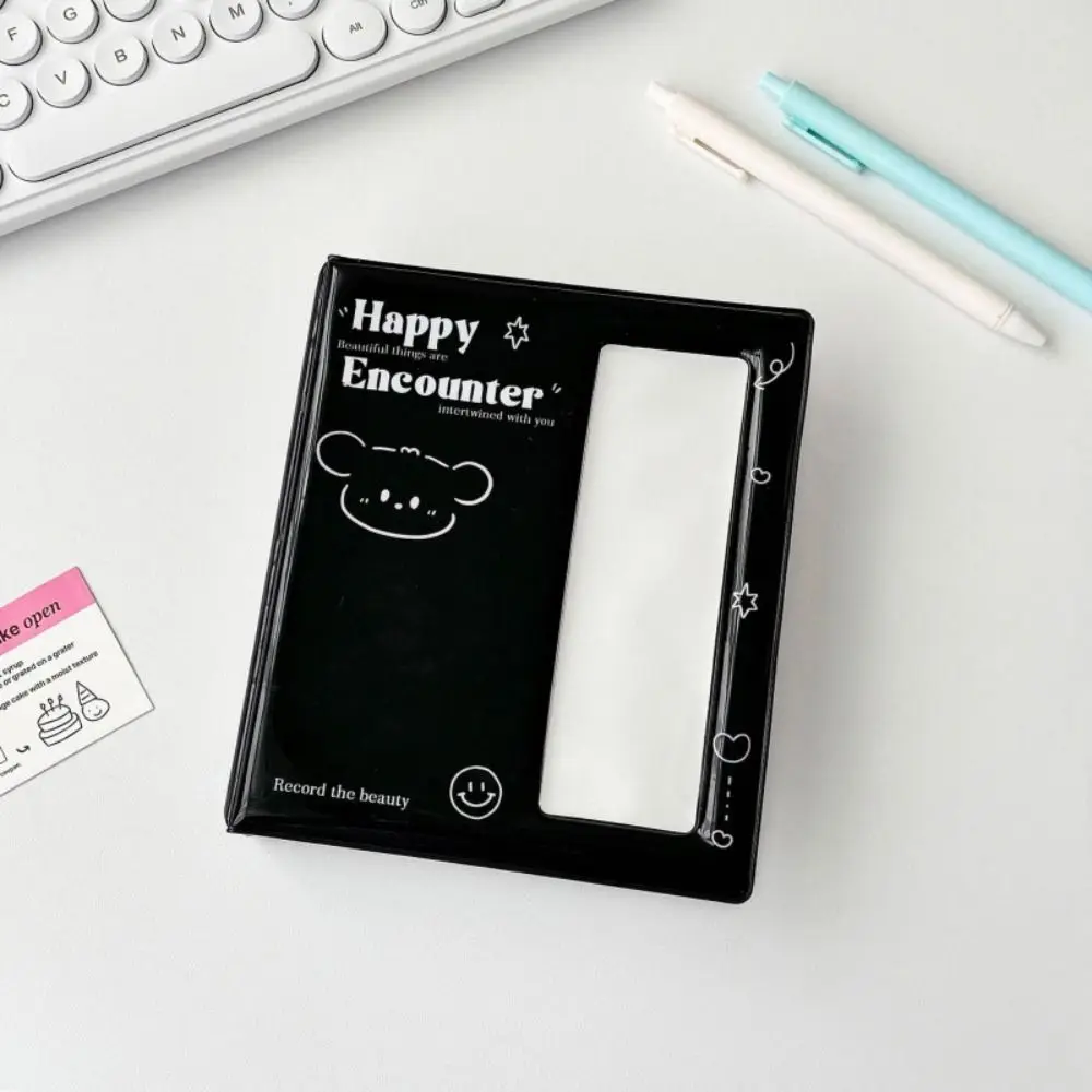 لطيف الكرتون 4 ألبومات مستمرة جيوب واضحة 64 جيوب حامل ألبوم الصور مع الصفحة الداخلية البلاستيكية بطاقة صغيرة جمع كتاب