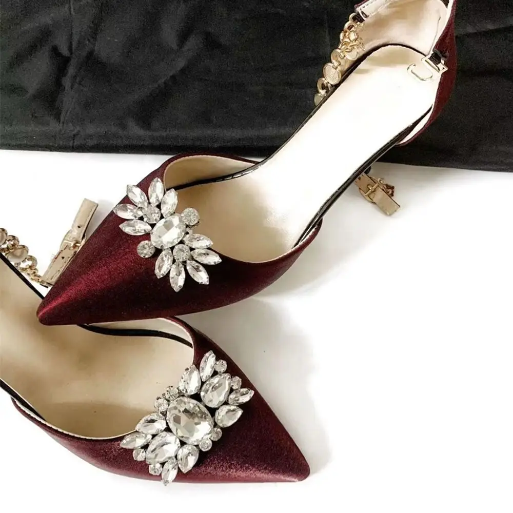 1PC Removable Lady Shoe Clips Wedding Bride Shoes Decoration Women High Heel Charms Jewelry Rhinestones Crystal Shoes Decoration image 5