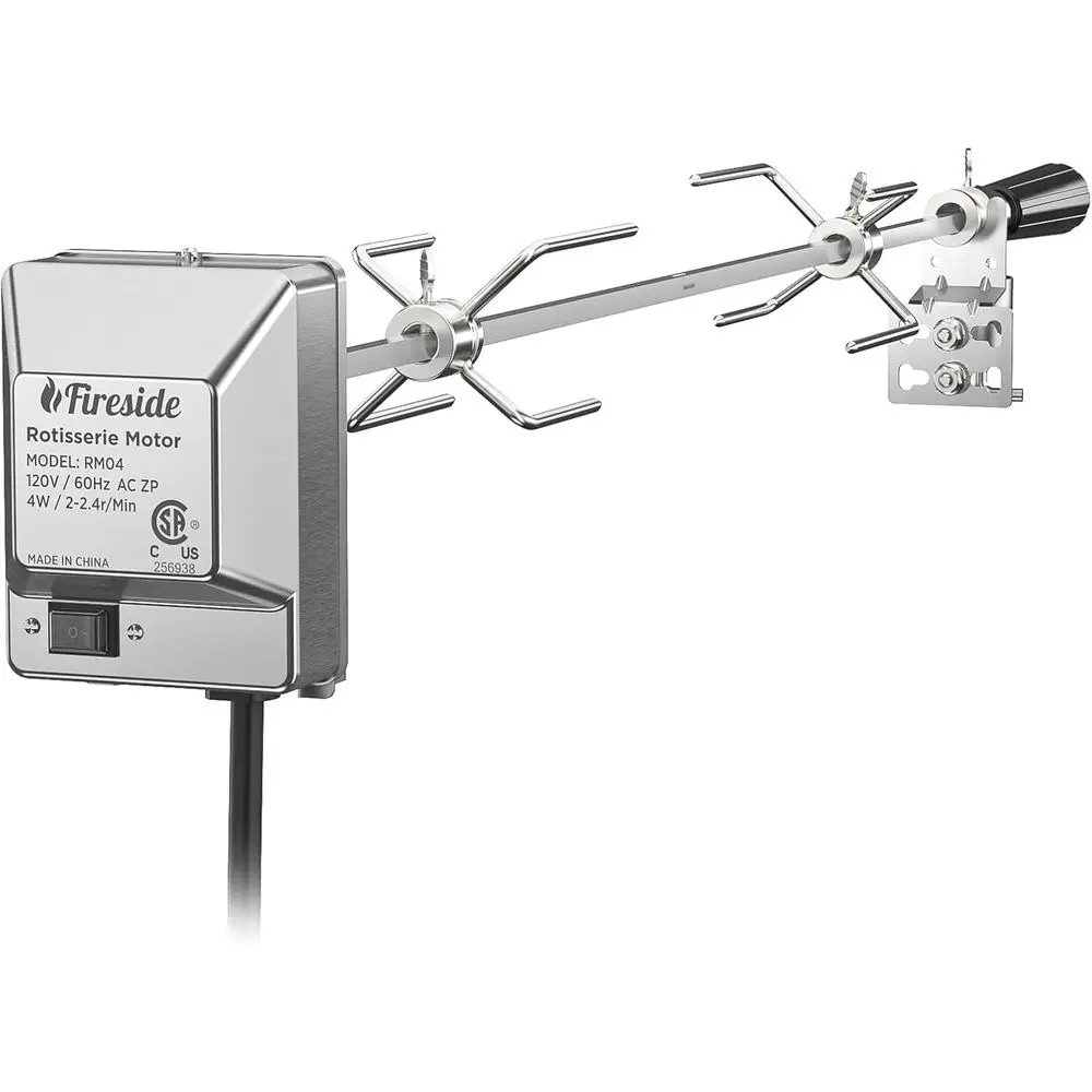 

Rotisserie Kit for Gas Grills up to 39 - 4W Electric Motor, 34-45 Spit Rod, Meat Forks, Counterweight