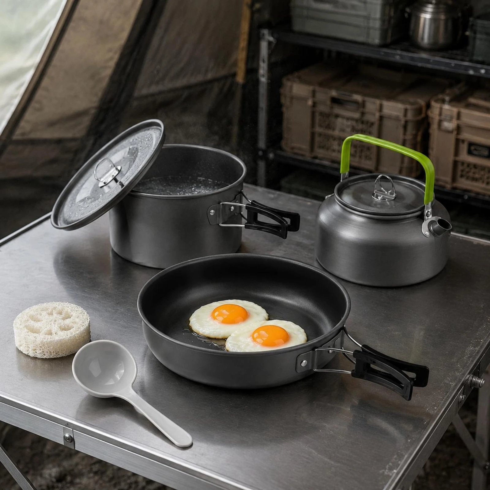 Campingpot- en ketelset In elk - Nesting Camping Cooking Set recensie en prijs