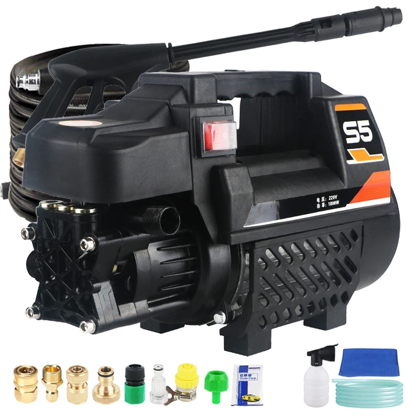 แบบพกพาเครื่องสูบน้ำแรงดันสูงเครื่องซักผ้ารถยนต์220V ขนาดเล็กอัตโนมัติเหนี่ยวนำน้ำปืนทำความสะอาดเครื่องมืออุปกรณ์