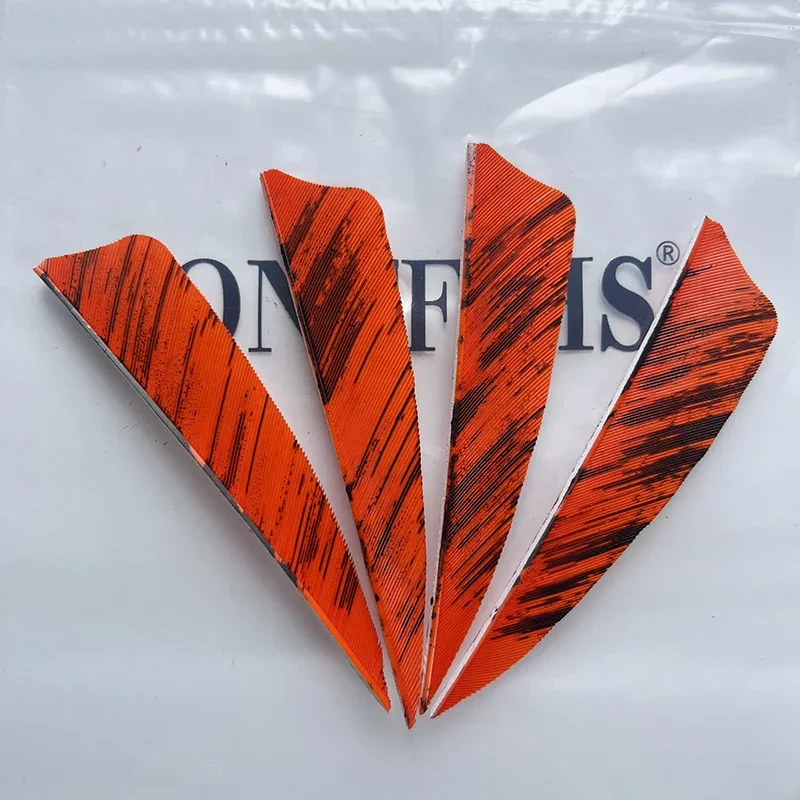 25Pcs 3 Inch Arrow Feather Fletching Shield Cut Feather for Arrows Vane Ink Painting Archery Accessories