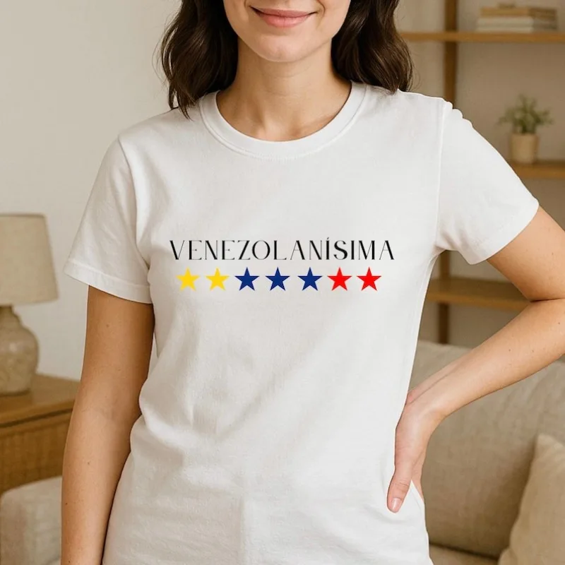 Venezolanísima Camisa |   Venezolanisches Stolz-Baumwoll-T-Shirt |   Camisa Venezolana Frauen Mit Bandera De Venezuela Latina Roots T-shirt