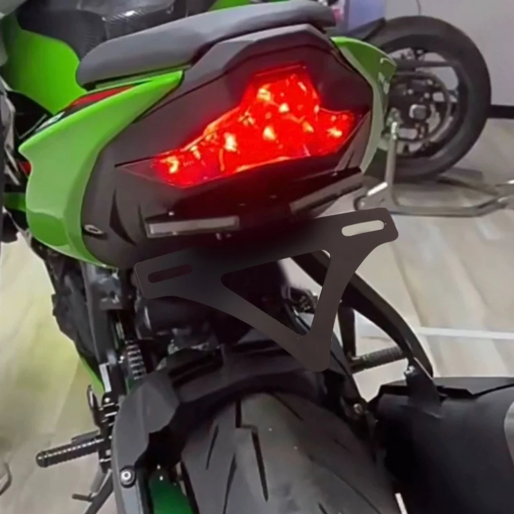 2024 2025 لوحة ترخيص حامل لكاواساكي نينجا ZX-6R النينجا ZX 636 جديد دراجة نارية الذيل مرتب الحاجز الخلفي مزيل مصباح ليد #3