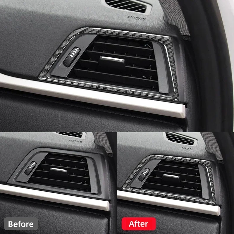 

For BMW 3 Series GT F30 F34 2013-2016 Accessories Carbon Fiber Car Dashboard Both Sides Air Outlet Trim Frame Cover Stickers