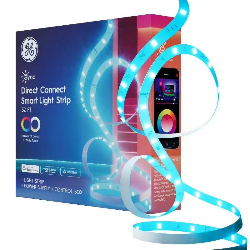 

32ft Smart LED Strip Lights WiFi App Control Voice Alexa Google Home Compatible Indoor Lighting for Bedroom TV Gaming Decoration
