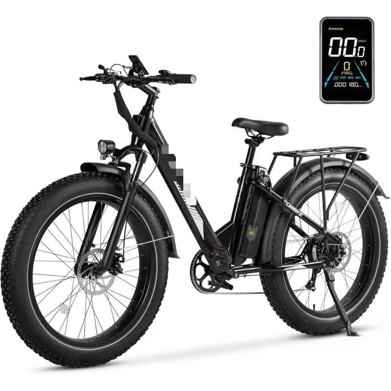 ALander S Adults.2849 Certified.26 Inch Fat Tire Mountain Ebike Step Through E-bike with 720W Motor.Speed