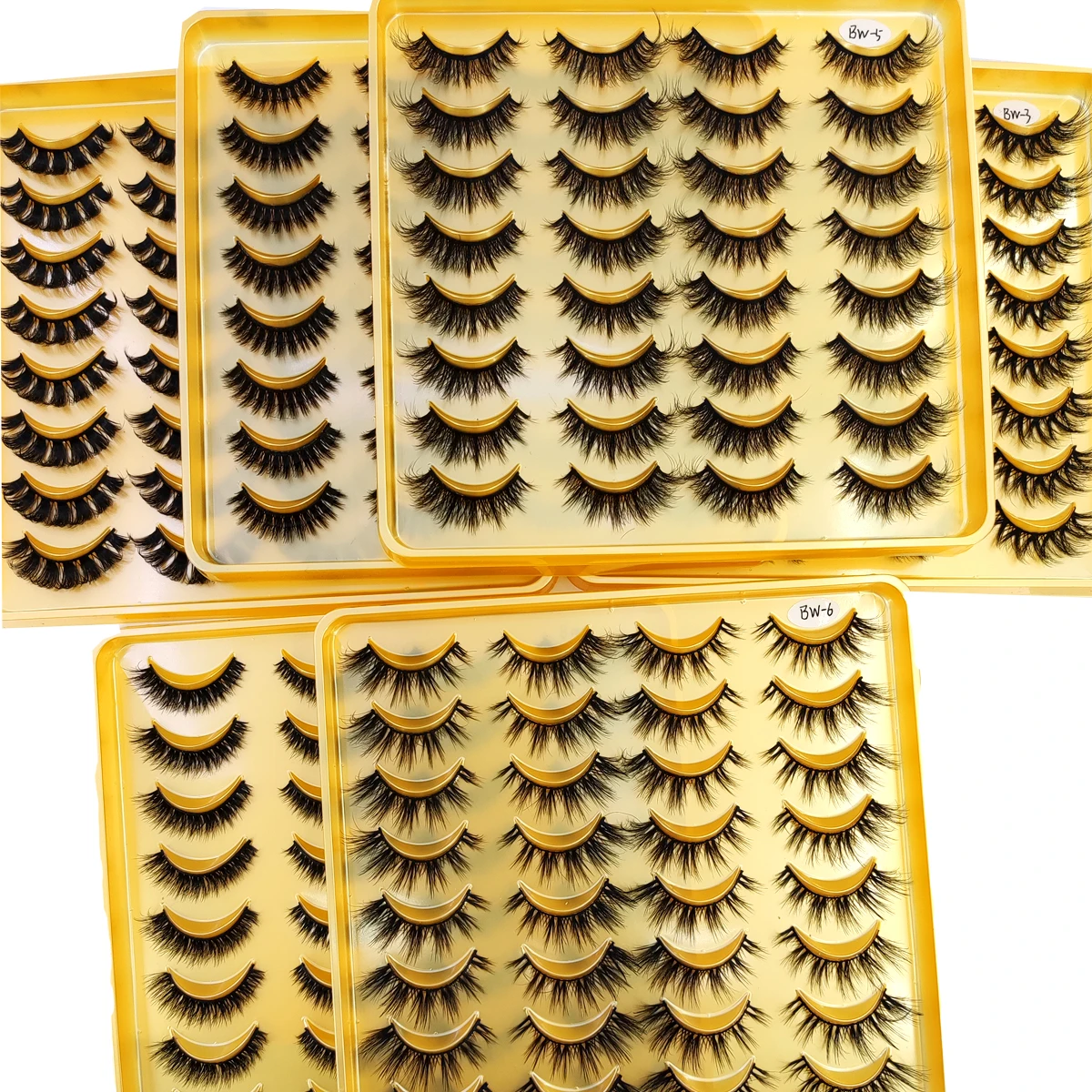 Novo 16 pares de cílios listrados russos naturais fofos de vison artificial 3d cílios postiços grossos e dramáticos