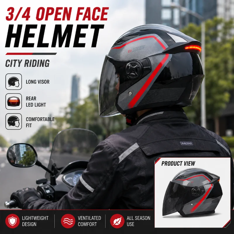 Capacete de Motocicleta 3/4 Ab - Motorcycle Gear Urban avaliação e preço