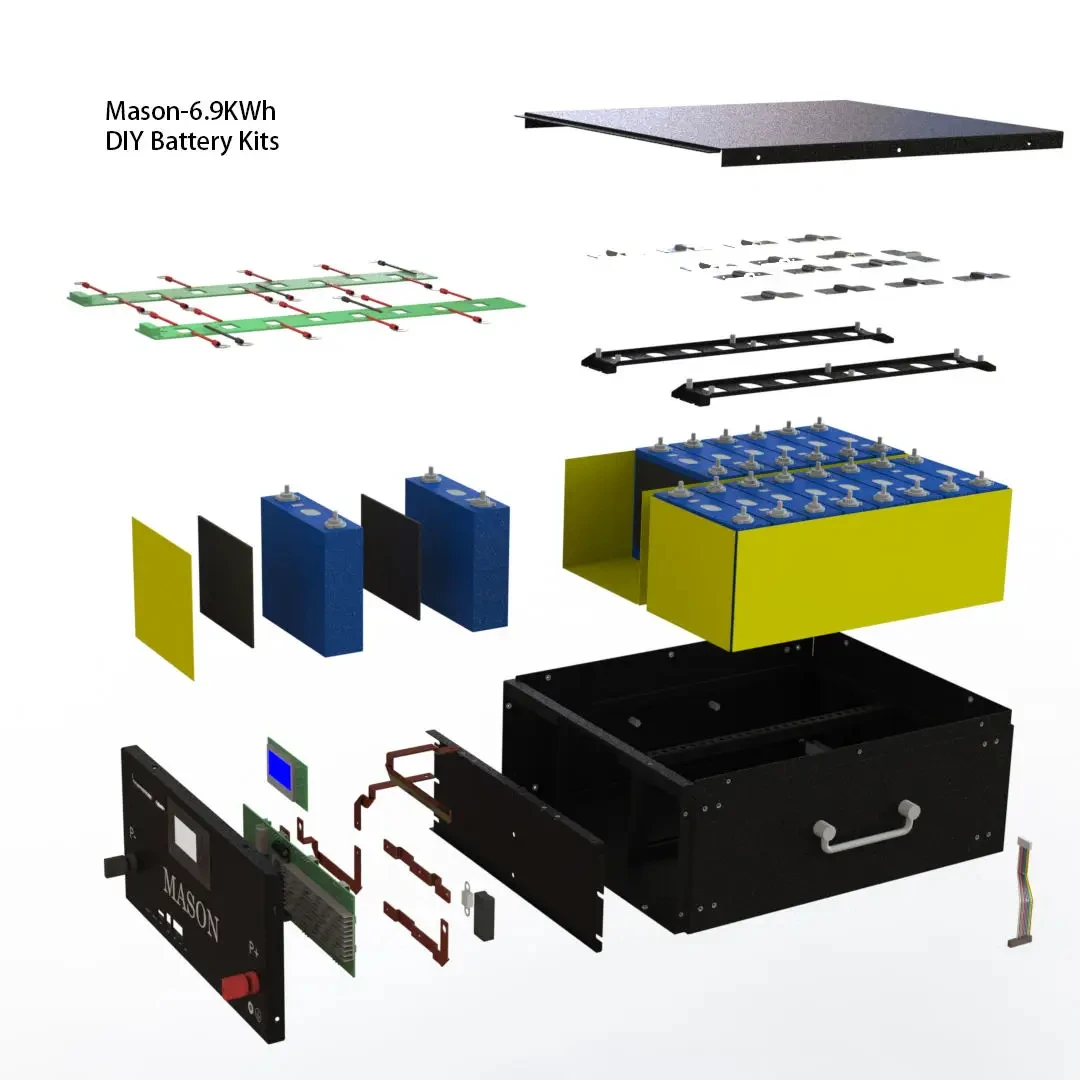 Seplos Mason 280Ah 48V LiFePO4 Battery Box Case with Bluetooth 16S 200A BMS Solar Energy Storage DIY Battery Box Without Cells