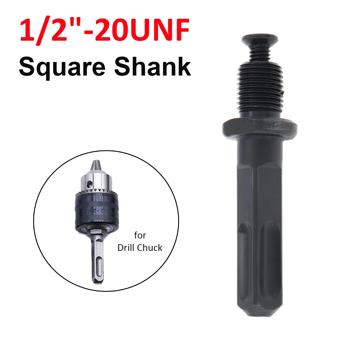 

1/2-20UNF Fine Workmanship Electric Hammer Square Handle Connecting Rod Drill Chuck Adapter Extension Tool