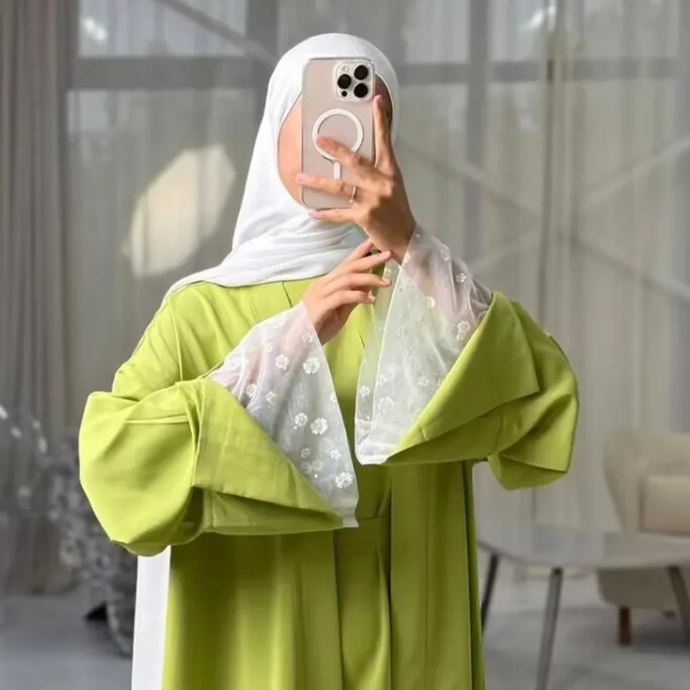 

Мусульманские комплекты для женщин: исламская одежда, платье-кафтан, открытое кимоно, абайя, халат, двухсоставный комплект абайя, Турция, женские мусульманские наряды.