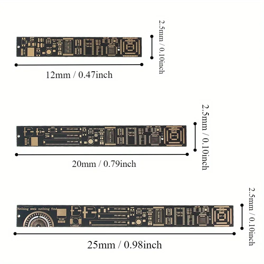 1/3pcs: Multifunctional B-Scale PCB Ruler with Units - Ideal for Engineers, Electronics Enthusiasts, and DIY Projects 15/20/25CM