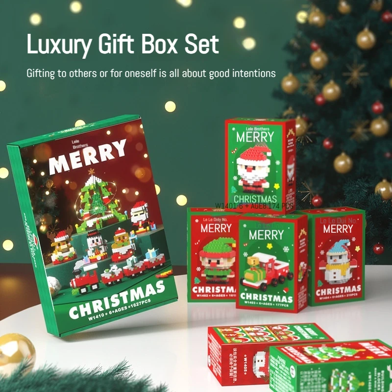 عيد الميلاد سانتا الرنة شجرة اللبنات مجموعة DIY عطلة التجمع لعبة مجسمة للأطفال التعليمية هدية تزيين عيد الميلاد #3