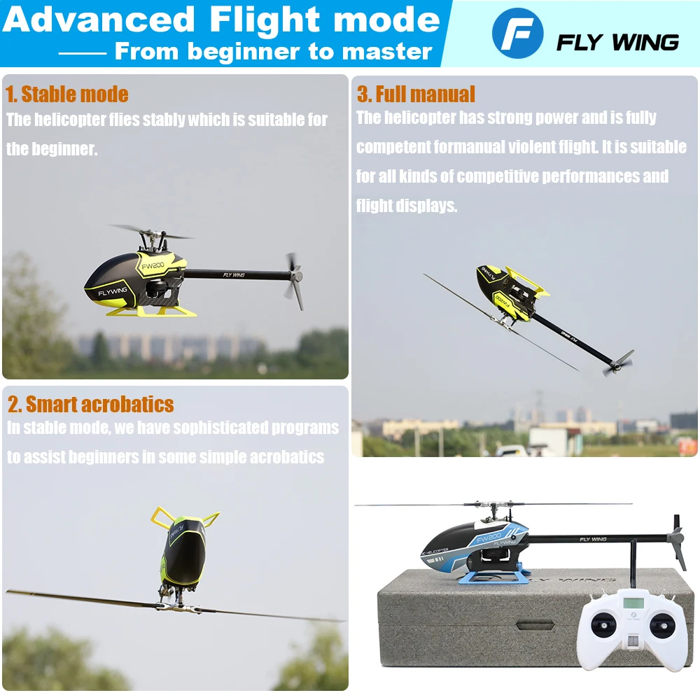 Flywing FW200 RC Helicopter H1 V2 Gyro RC 6CH 3D Smart  Indoor rc plane toys GPS RTF Self Stabilizing 3D Brushless Direct Drive