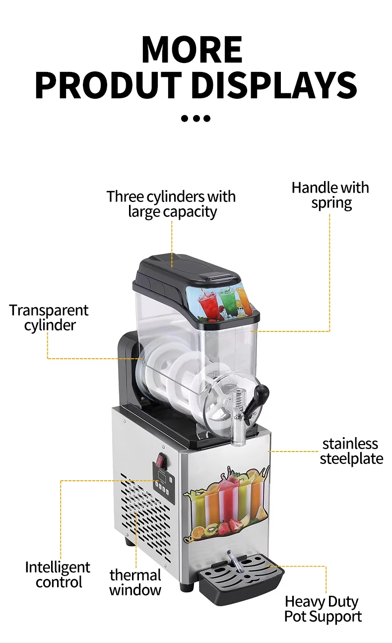 

New Commercial High Smooth Ice Cream Slush Machine Two-Tank Vending Machine Home Use CE Certified