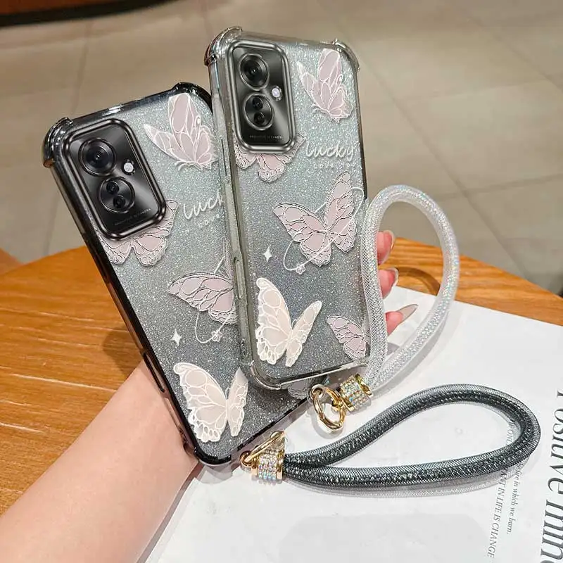 Flying Butterfly Stylish For Reno11F Case With Flexible Finish Featuring Slim For OPPO Reno 12 11 10 13 14 7 X 8 F Pro Ultra 5G