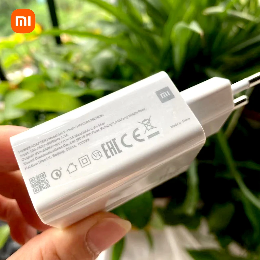 XiaoMi 55W GaN EU Fast Charger Original Quick 6A Usb Type C Cable Charge Adapter For Mi 11T Pro 10 9 Lite Se RedMi 11 10 Note 10