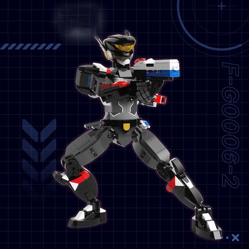 JAKI Jiaqi 미니 특수 요원 팀 경찰 기계 조립 빌딩 블록 유행 소년의 데스크탑 입상 장식품