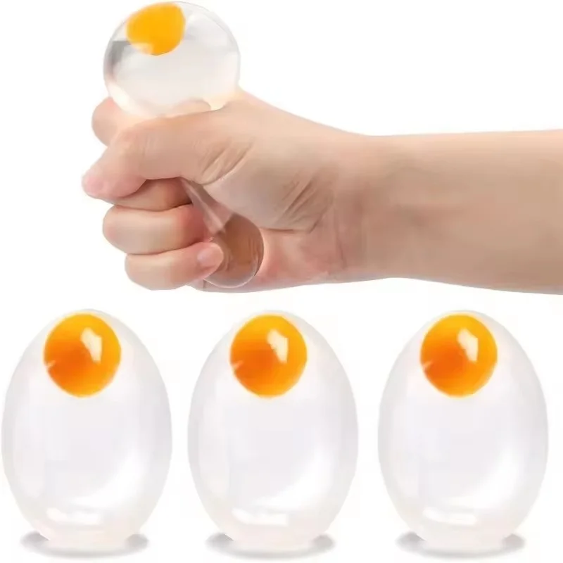 Transparente Simulations-Eier-Squishy-Spielzeuge, Stressabbau-Bälle, Entspannungs- und Angstlinderungs-Fidget-Spielzeug für Erwachsene und Kinder