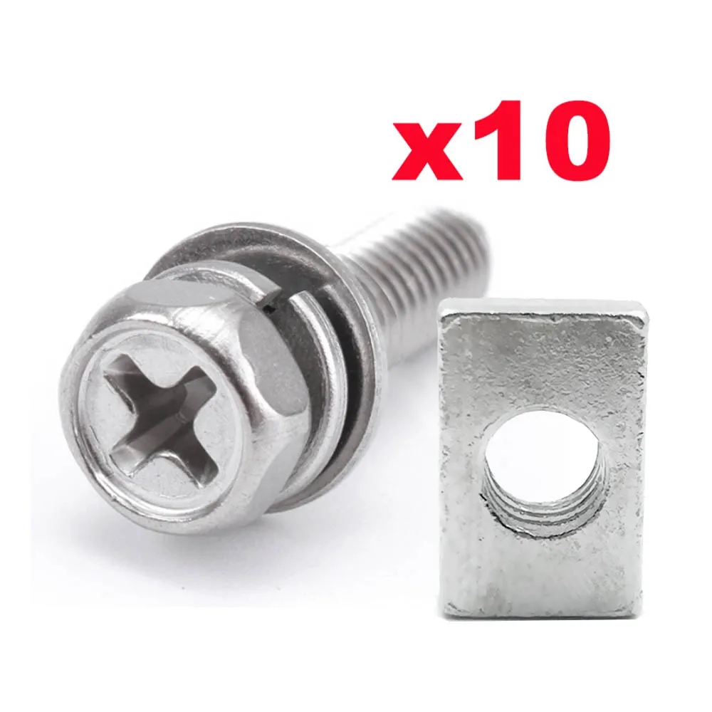 10 Set Universal Motorcycle Scooter ATV Dirt Bike Battery Terminal Nut and Bolt Screws M5x10mm M6x12mm 4Ah 5Ah 6AH 7Ah