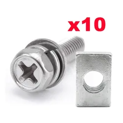 10 Set Universal Motorcycle Scooter ATV Dirt Bike Battery Terminal Nut and Bolt Screws M5x10mm M6x12mm 4Ah 5Ah 6AH 7Ah