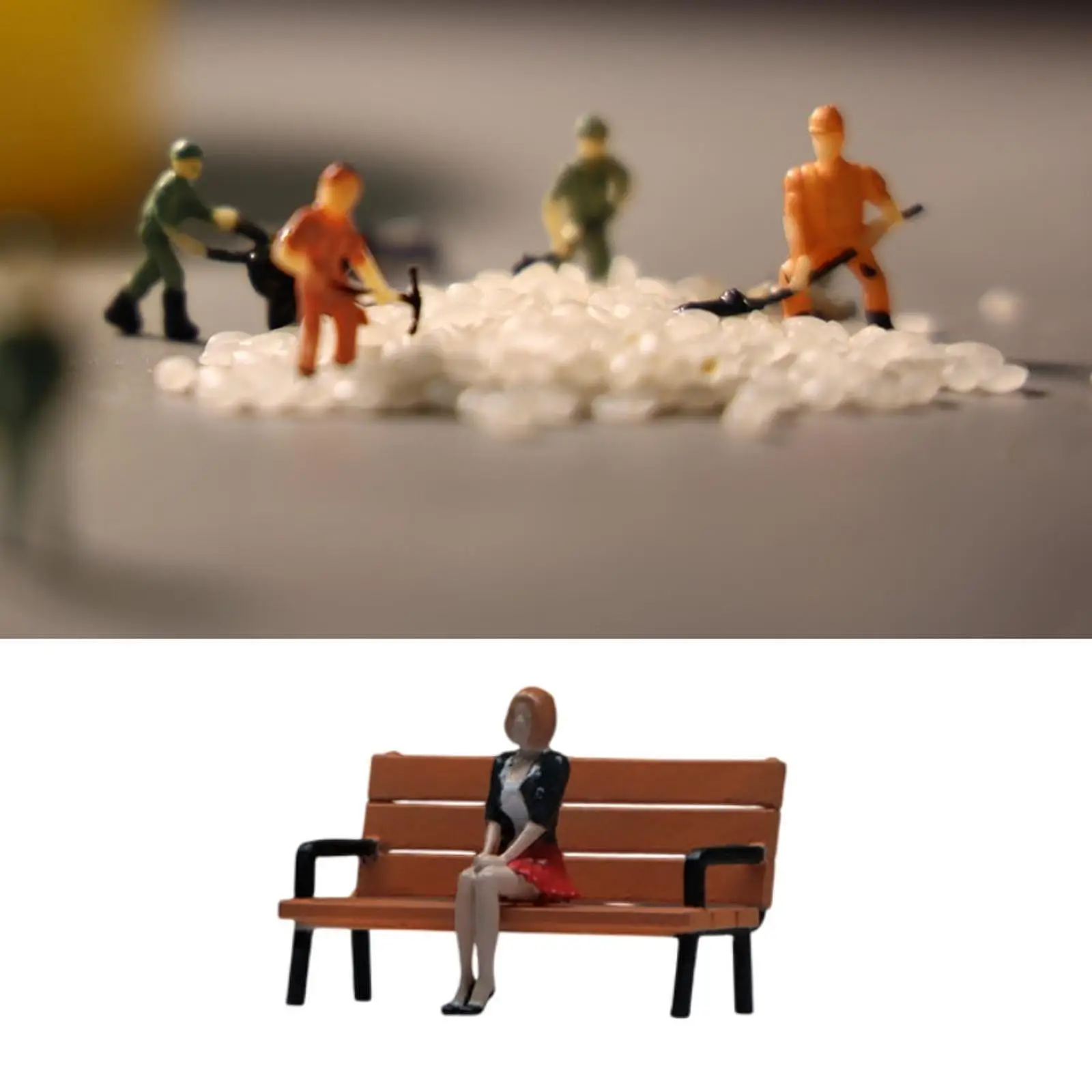 1/64 Scale Figurine Mini People Model Movie Props Dollhouse Decor Simulation Figurine for Sand Table Layout Decoration