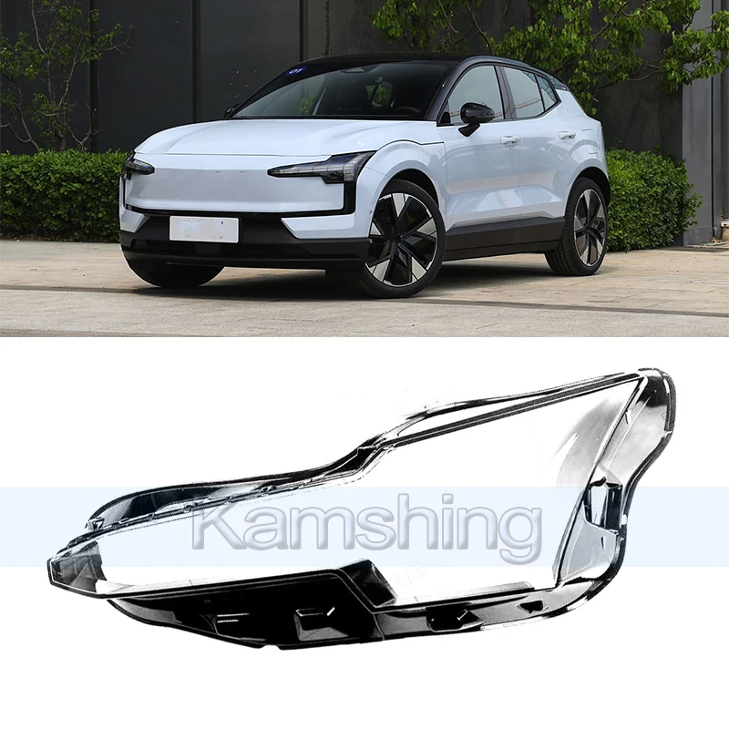 

Kamshing Car Front Headlight Cover For Volvo EX30 2024 2025 Lights Shell Lampshade Head Light Glass Headlamp Lens