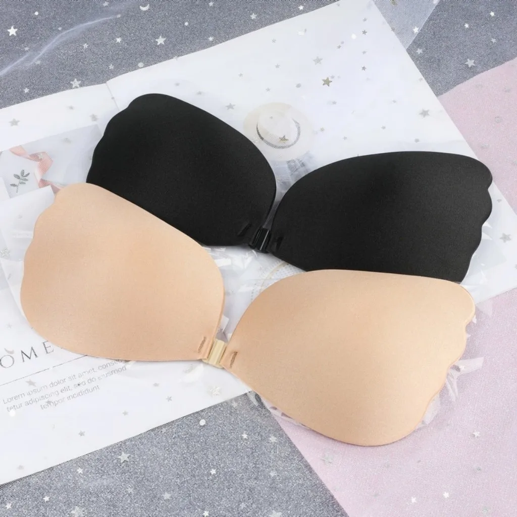 Adesivi per il seno con ali d'angelo reggiseno Push Up in Silicone nastro per capezzoli Versatile per matrimoni/fotografia/viaggi