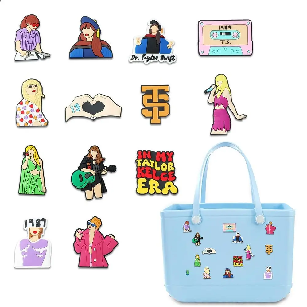 Charms for Bogg Bag Accessories Colorful Singer for Rubber Beach Bag with Women Rubber Beach Bag Tote Handbag