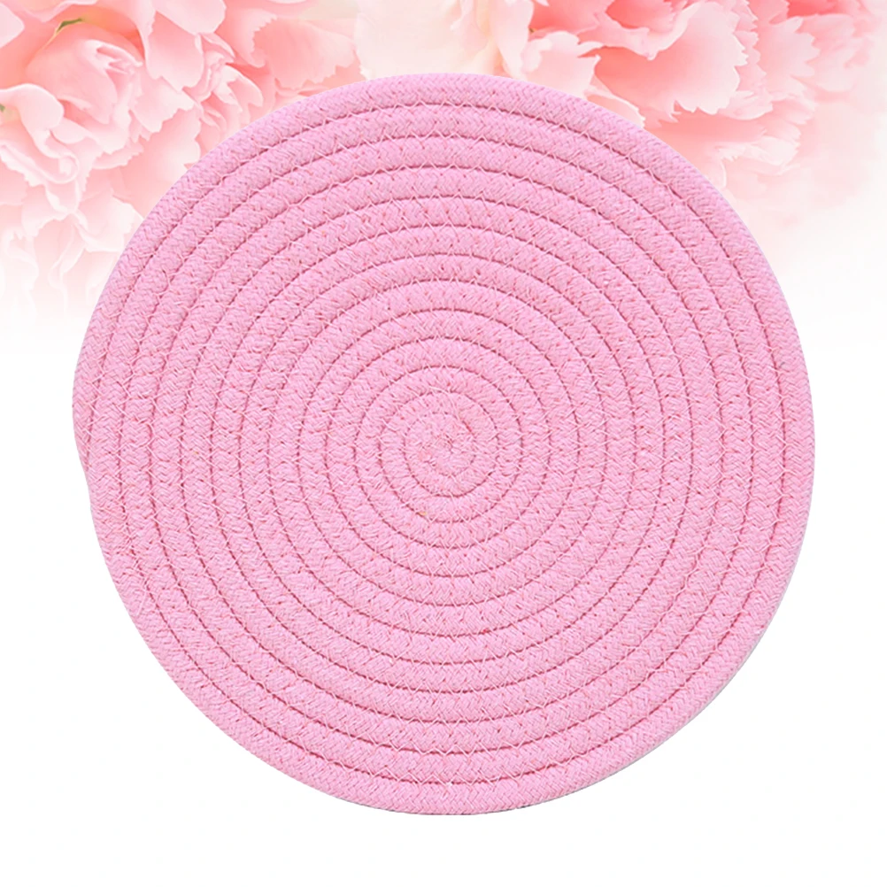 

1Pc Cotton Thread Heat Resistant Round Non- Placemat Protective Table Mat Handmade Decorative Mat