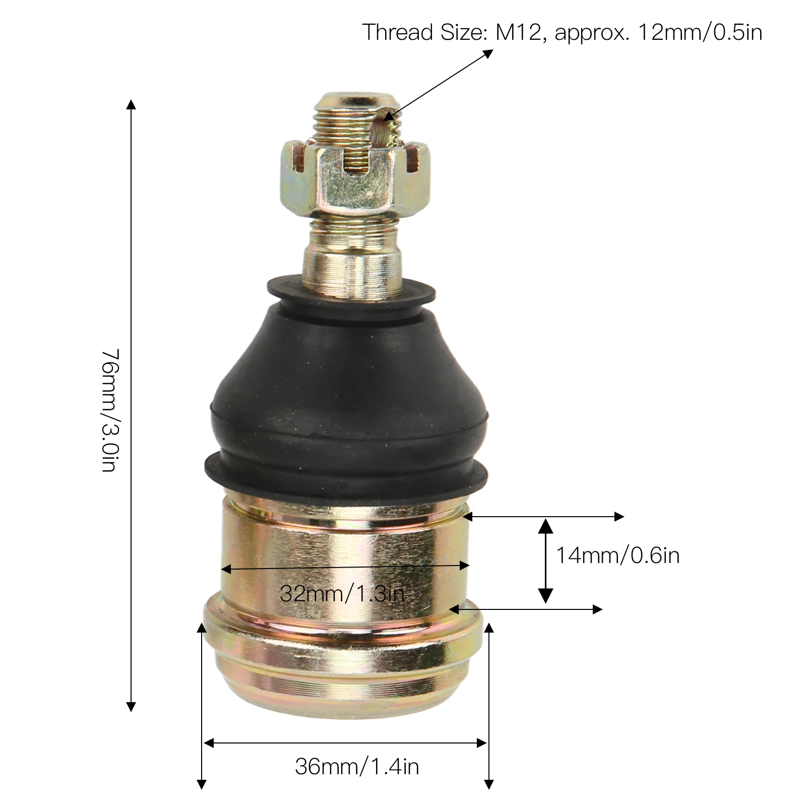 زوج التعادل قضيب ينتهي الاهتزاز برهان ل 50cc ‐ 250cc ATV UTV رباعية الدراجة الذهاب كارت استقرار قضيب ينتهي Sway بار وصلة كروية #4