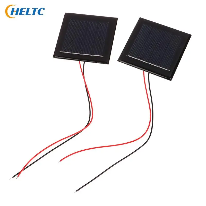 5Pcs Solar Droplet Panel Micro Solar Board Photovoltaic 2V 120MA Solar Cells with Wires Solars Epoxy Plate DIY Projects Toys