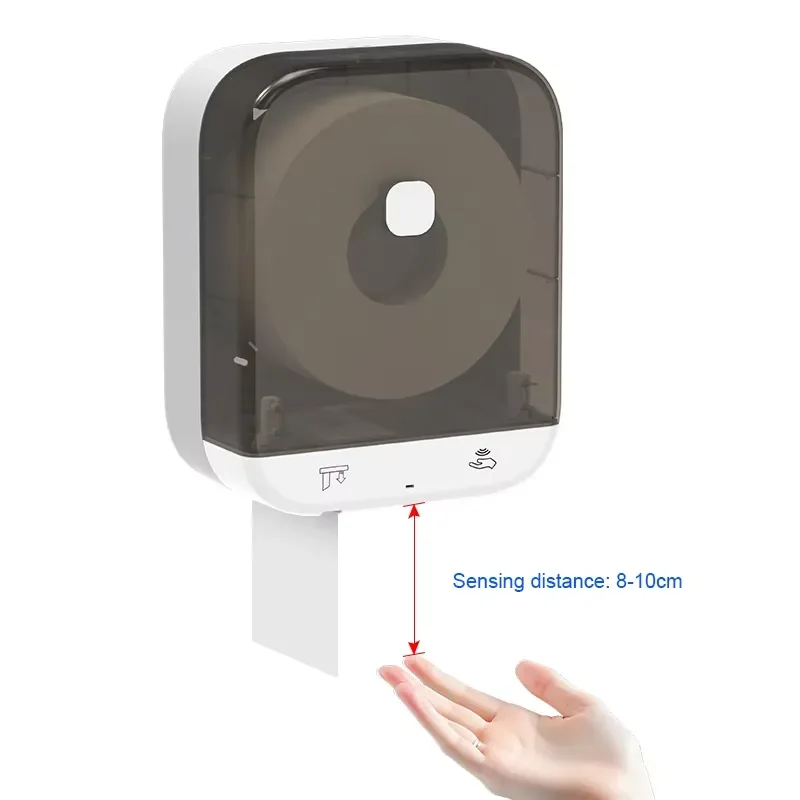 Automatic Sensor Toilet Paper Dispenser Wall Mounted Commercial Large Roll Holder Non Contact Auto Cut Bathroom Accessory