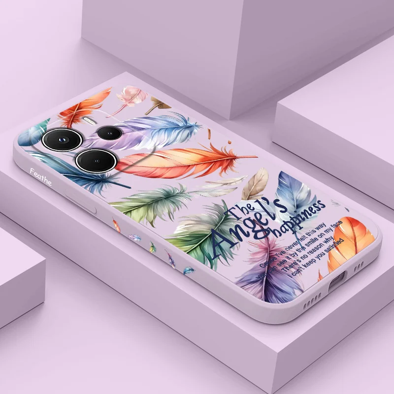 

Colorful Angel Phone Case For Xiaomi Redmi Note 14 13 12 12S 11 11S 10 10S 9 9S 15 14C Pro Plus 4G 5G Liquid Silicone Cover