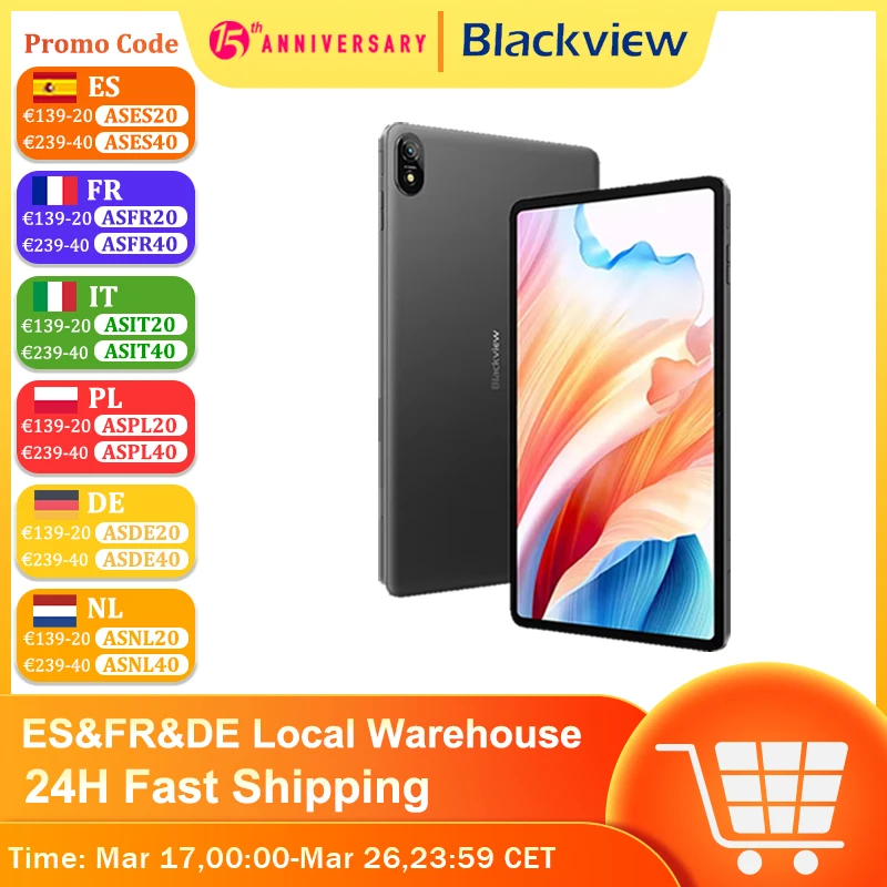 Blackview-Tablette PC Tab 18 ,12 Go + 256 Go, 12 pouces, 8800mAh,Helio G99, cran FHD + 2.4K, version globale