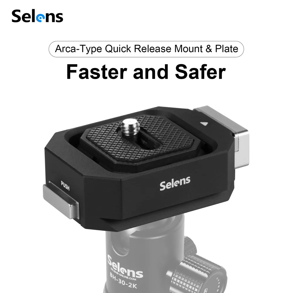 

Selens Adjustable Arca-type Quick Release Mount Plate Aluminum Alloy Camera Base Quick Release Plate For 1/4" & 3/8" Screw DSLR