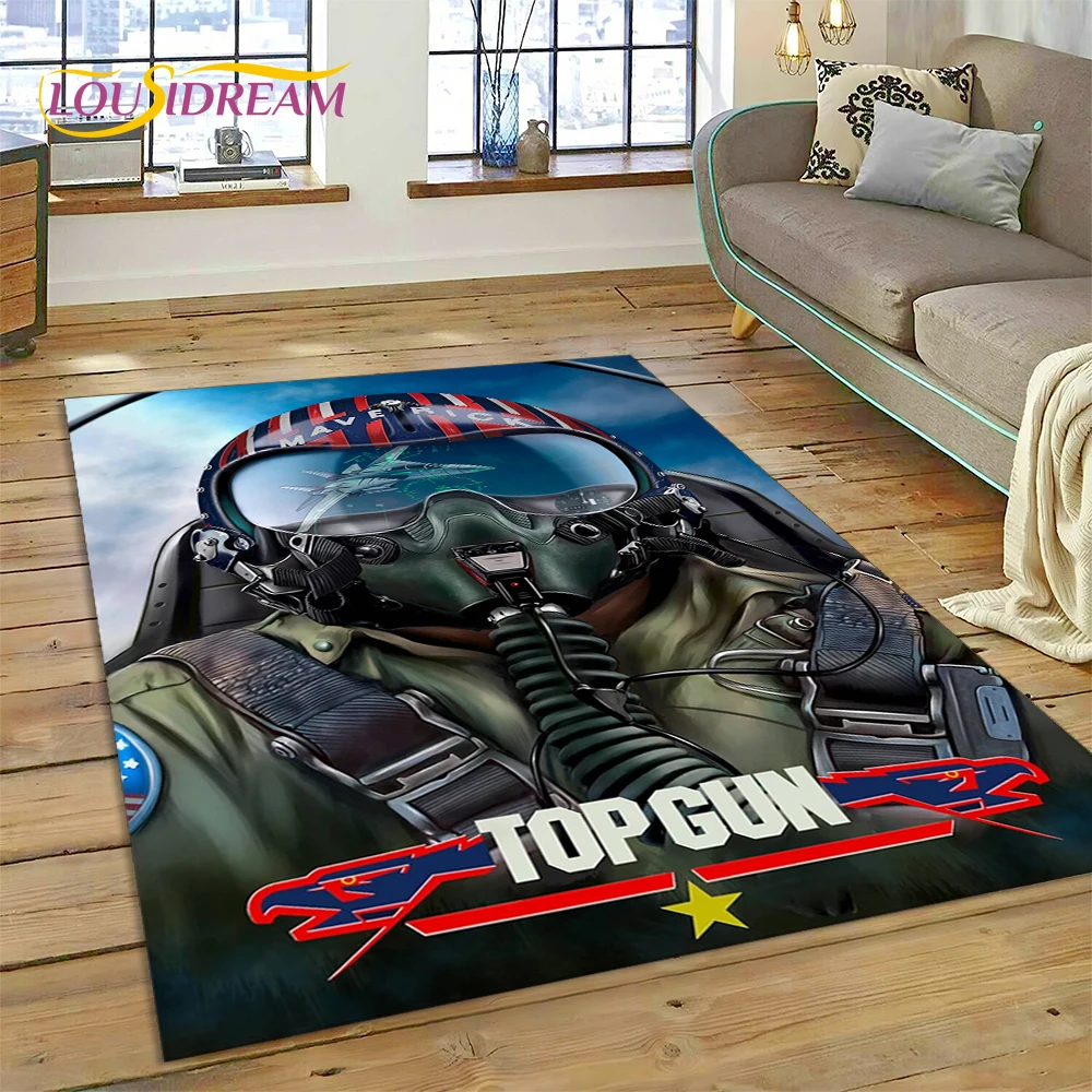 Top Gun Sign Tom Cruise Fighter HD Rug Carpet for Living Room Bedroom Home Decor,Floor Mat Non-slip Decoration for Sofa Doormat