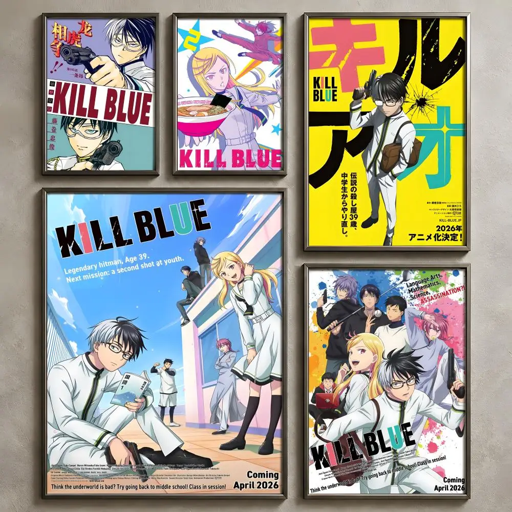 Manga K-Kill Blue-e Poster Vintage Self Adhesive PP Wall Art Home Bar Bedroom Decor Gift