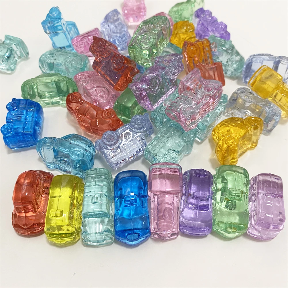 Mini piezas de acrílico transparente con forma de coche, accesorios para juegos de mesa, 26x17x13mm, 10/20/30 piezas