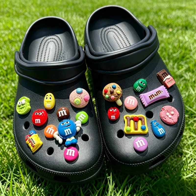 Image of Bunte Candy-Bean-Puppen-Schuh-Charms, abnehmbare DIY-Ornamente für Clog-Sandalen, Deko-Geschenke für Mädchen, hübscher Schuhzubehör