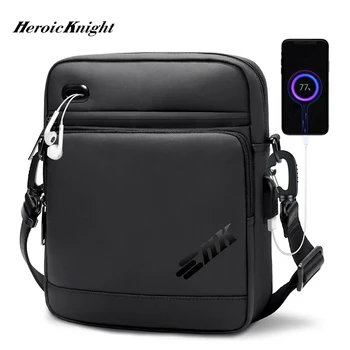 Heroic Knight Man 남성용 비즈니스 숄더백, 9.7 인치 핸드백, 아이패드 USB 충전 포트 크로스바디 백, 심플하고 우아함