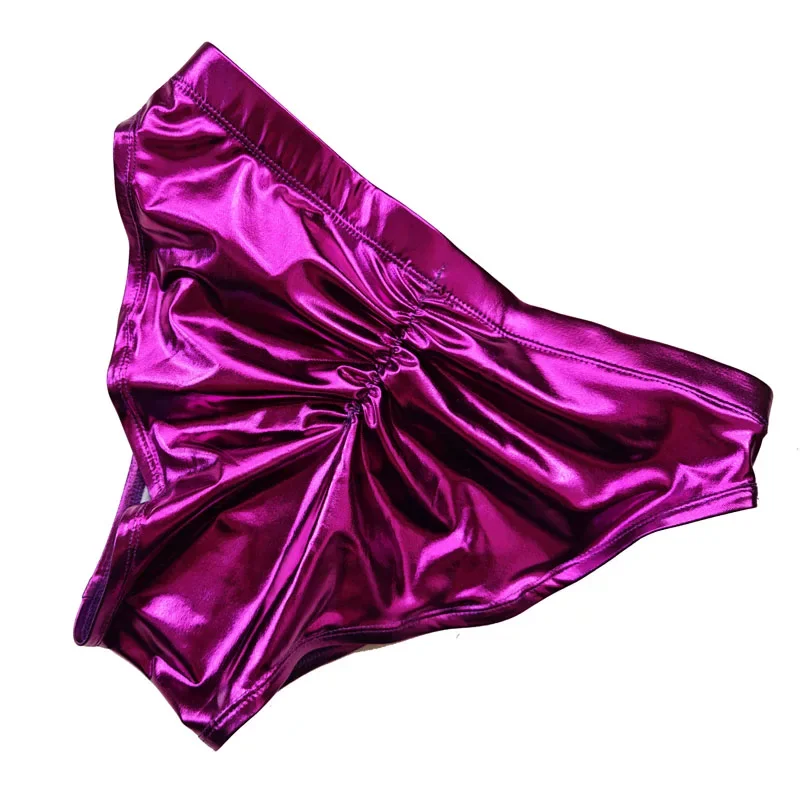 Men's 5CM Wide Elastic Waist Glossy Bodybuilding Traditional Competition Posing Trunks Physical Briefs