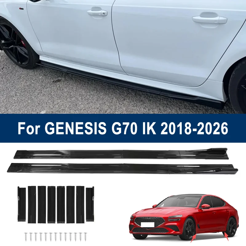 

Для GENESIS G70 IK 2018-2026 2019: Комплект из 8 модифицированных элементов для автомобиля — боковые сплиттеры, удлиненные боковые спойлеры, спортивный обвес, накладки на бампер