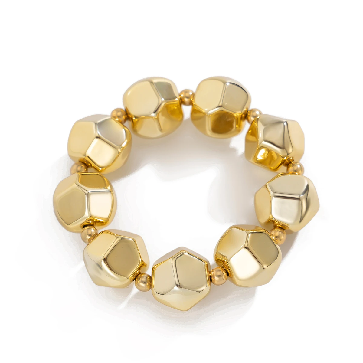 Ingemark Classic Vintage Irregular Big CCB Chain Bracelets for Women Trend Goth Elastic Strand Beads Charm Bangle Couple Jewelry