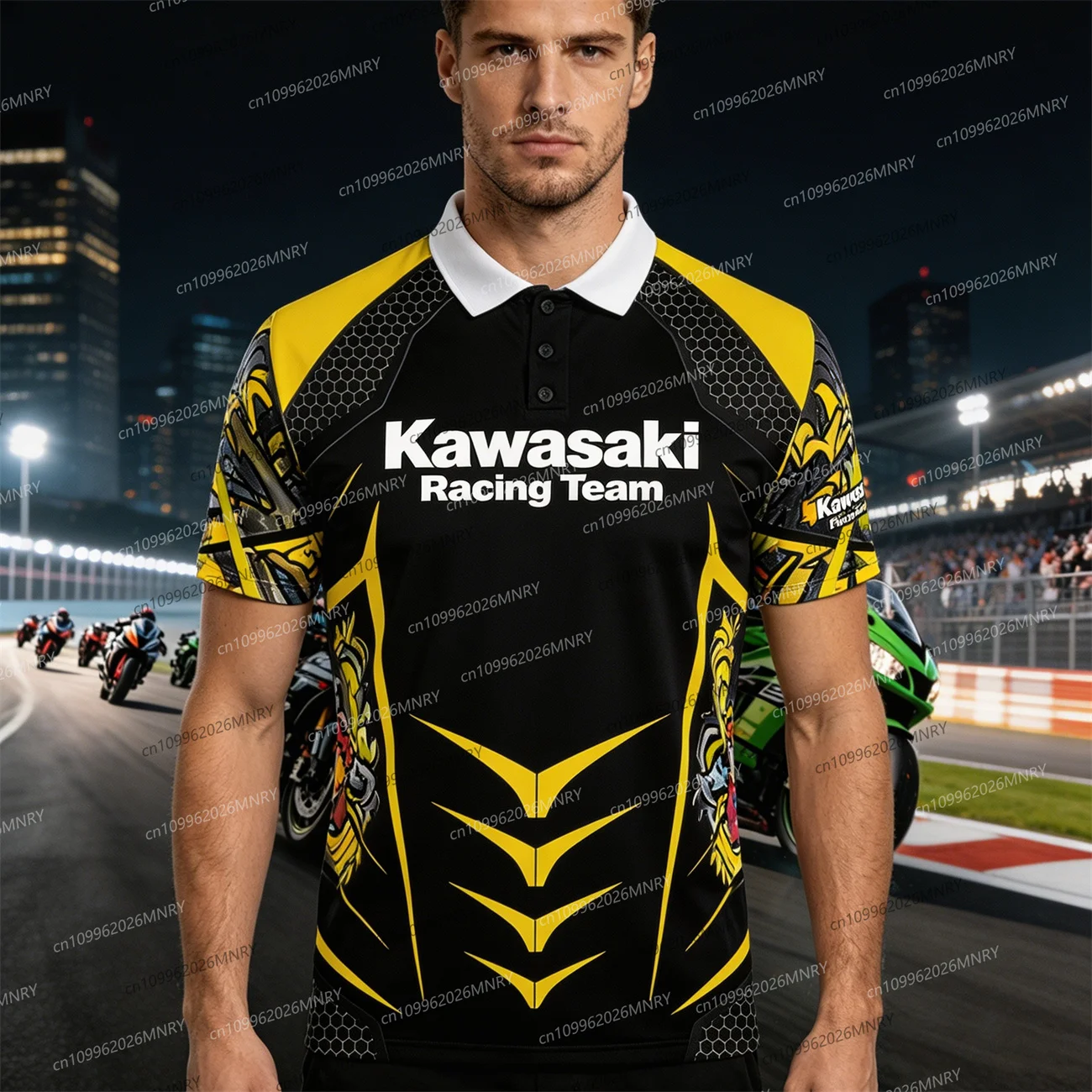 

Summer polo t-shirts for Motorcycle Kawasaki T-Shirt Riding T-Shirt Sunscreen Fast Drying Men's clothing 3d Print Women T-shirt